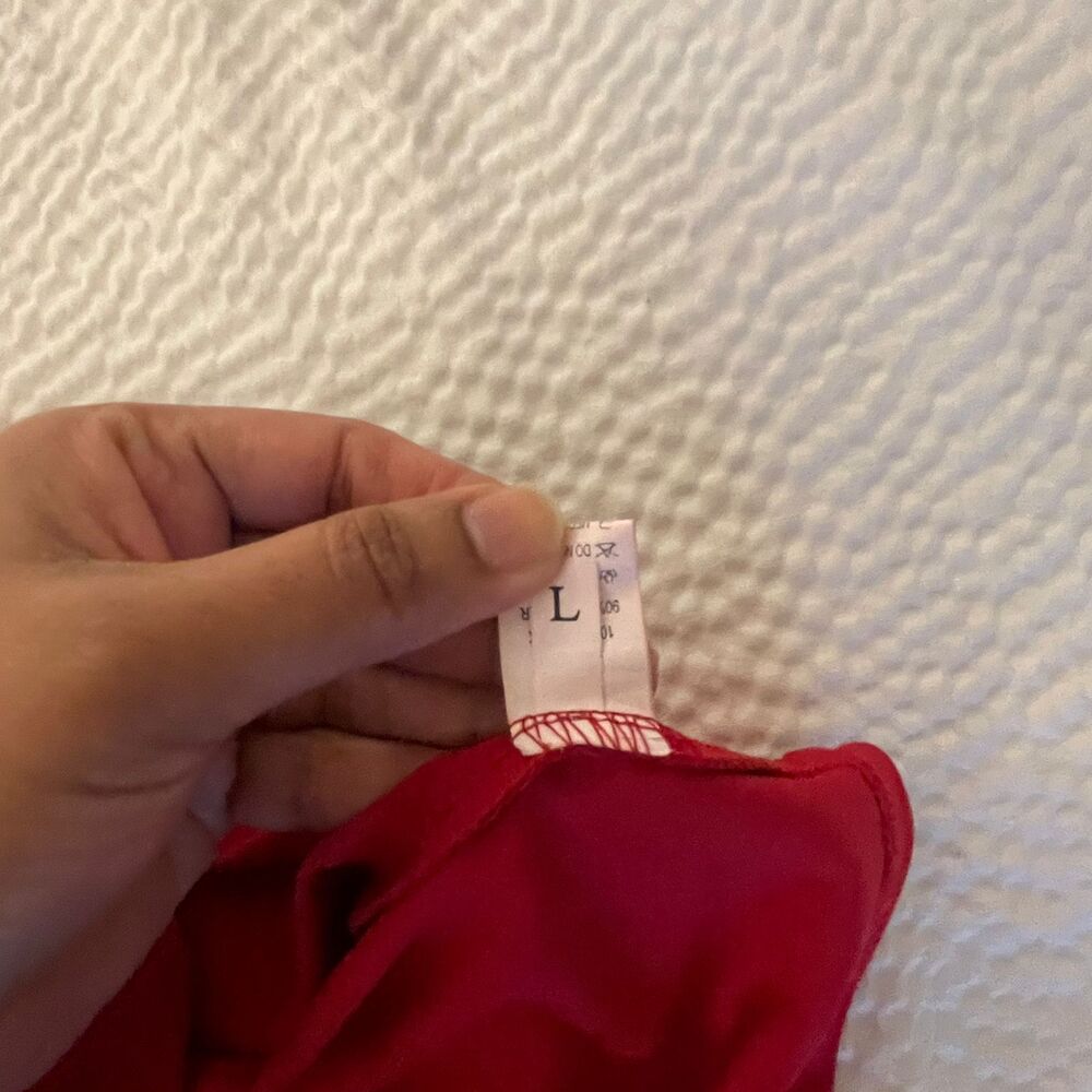 Women’s Red Long Sleeve Midi Sheath Dress Stretch Slim Comfy Size L - Picture 10 of 14